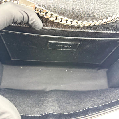 Saint Laurent Classic Monogram Leather, Black, Leather, Crossbody Bag