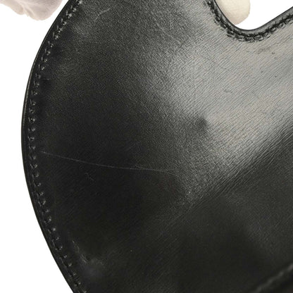 Gucci Vintage Convertible Bamboo Top Handle Leather, Black, Leather, Handbag