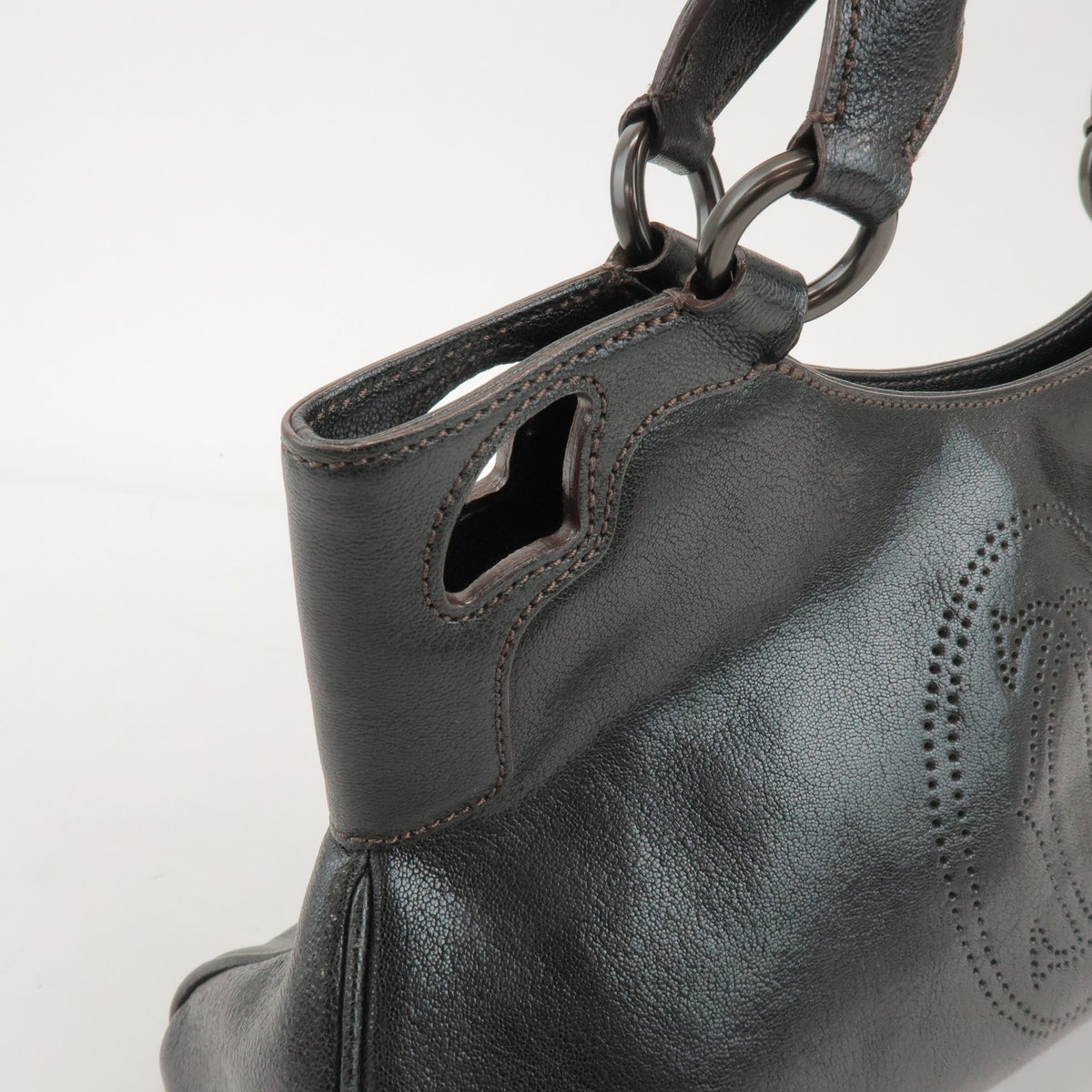 Cartier Marcello Leather, Black, Leather, Handbag