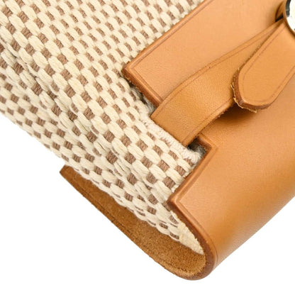 Hermes Herbag Toile and Leather, Beige, Canvas, Handbag