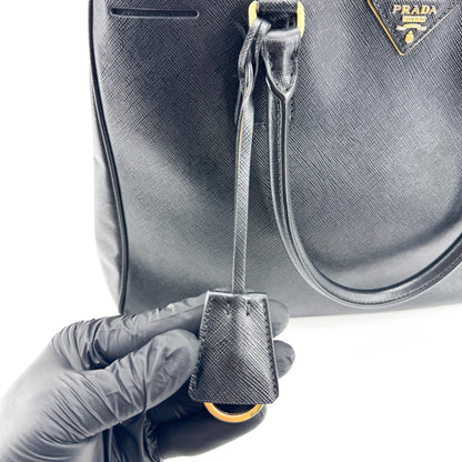 Prada Lux Open Saffiano Leather, Black, Leather, Tote Bag