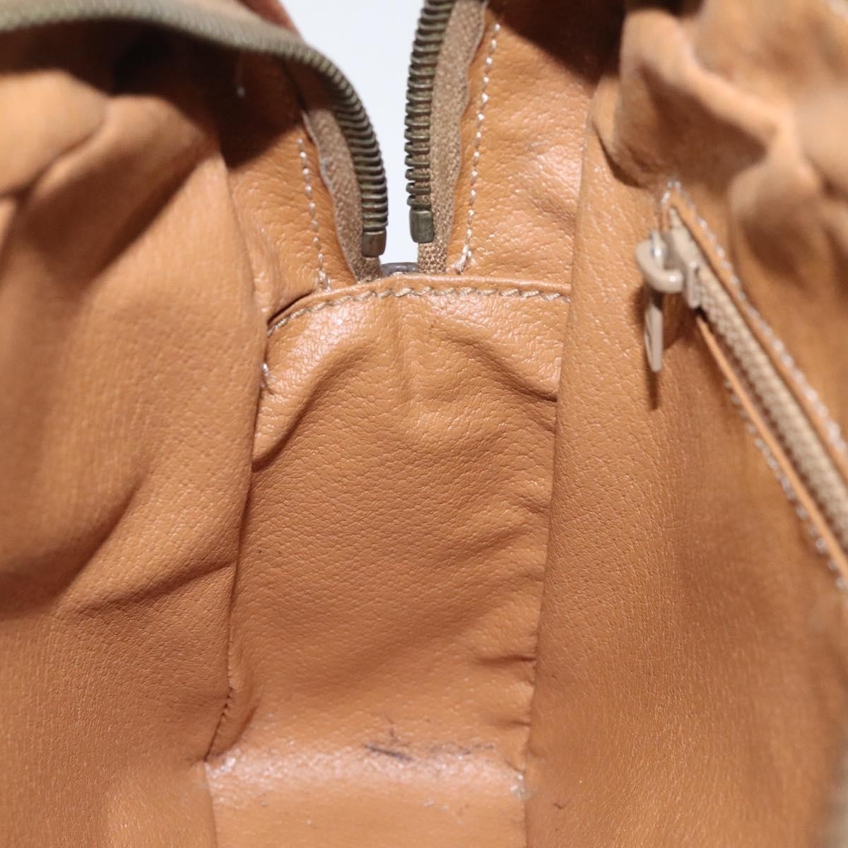 Celine Vintage Macadam Canvas and Leather, Brown, Canvas, Shoulder Bag