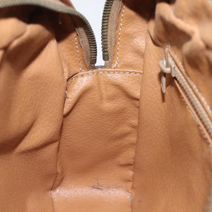 Celine Vintage Macadam Canvas and Leather, Brown, Canvas, Shoulder Bag