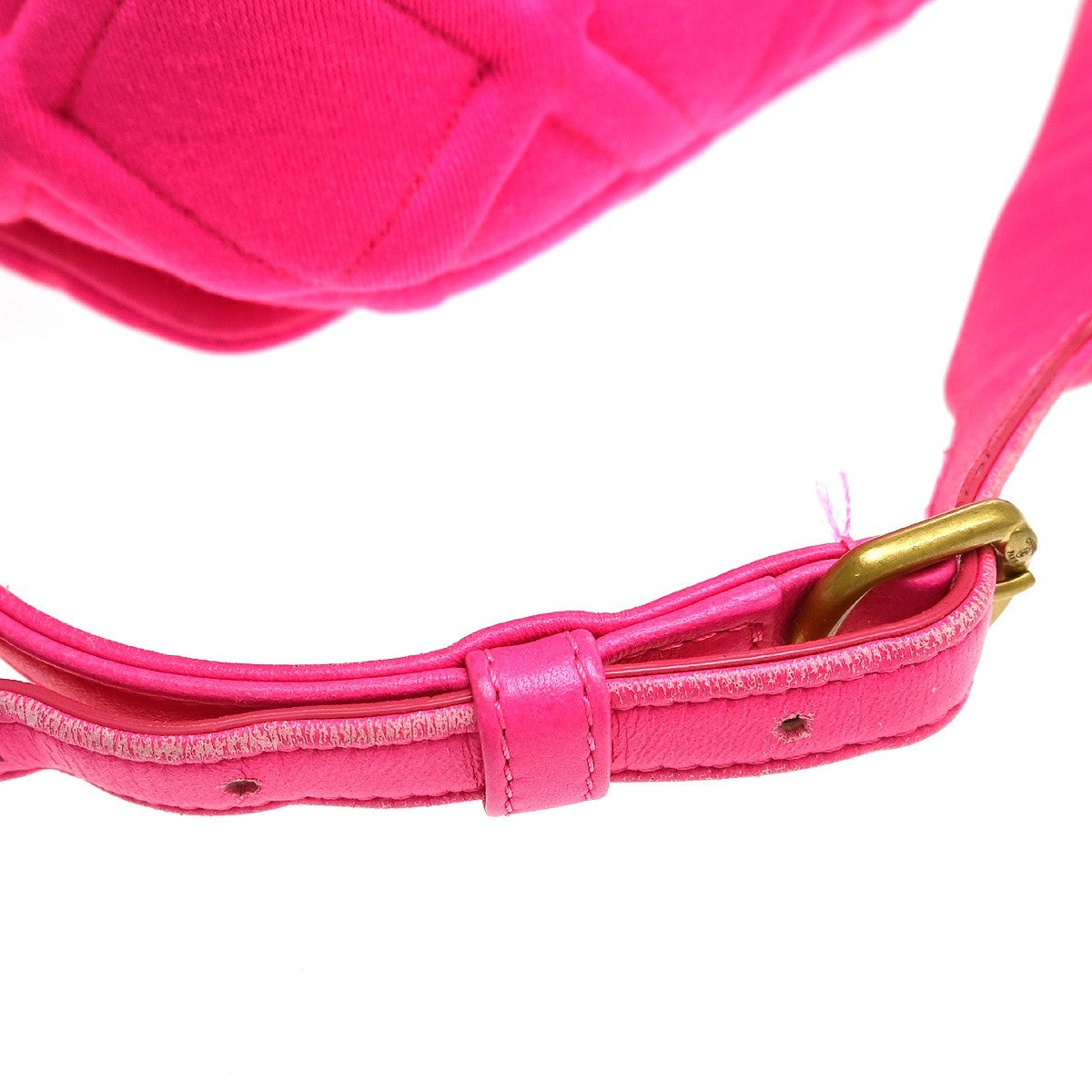 Chanel 19 Belt Quilted Jersey, Pink, Canvas, Shoulder Bag