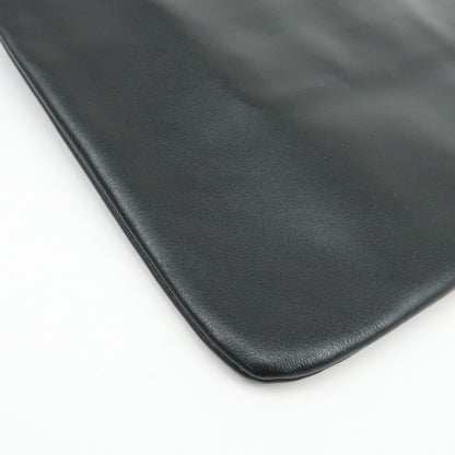 Burberry Logo Zip Printed Leather, Black, Leather, Clutch