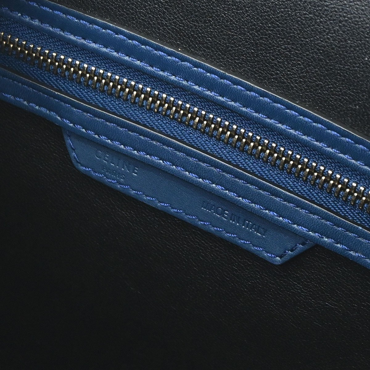 Celine Luggage Smooth Leather, Blue, Leather, Handbag