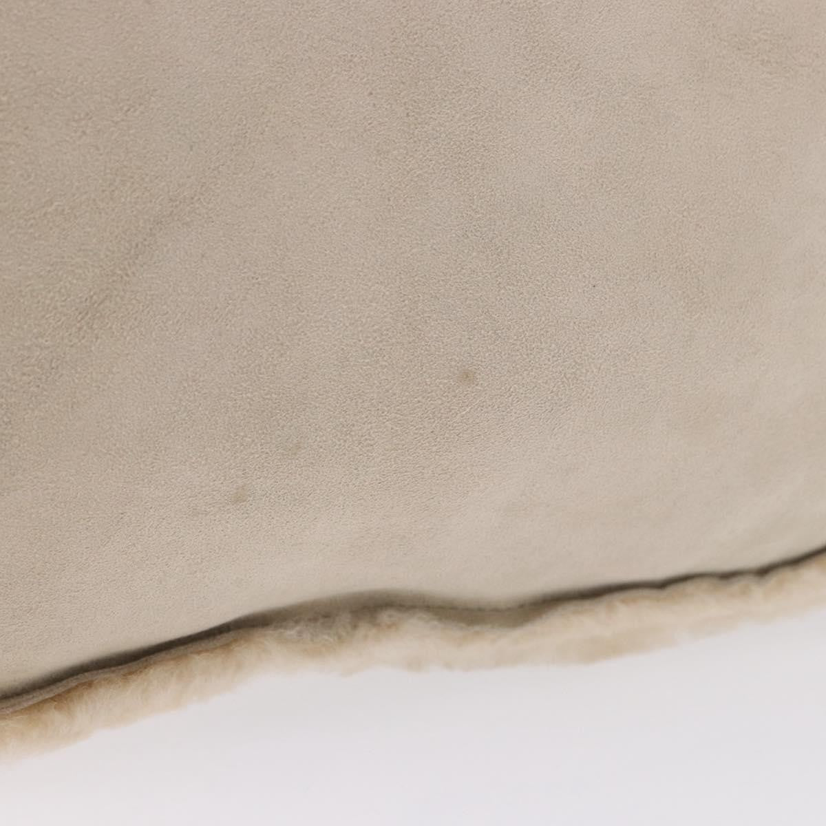 Chanel Vintage East West Tote Shearling and Suede, Beige, Leather, Tote Bag