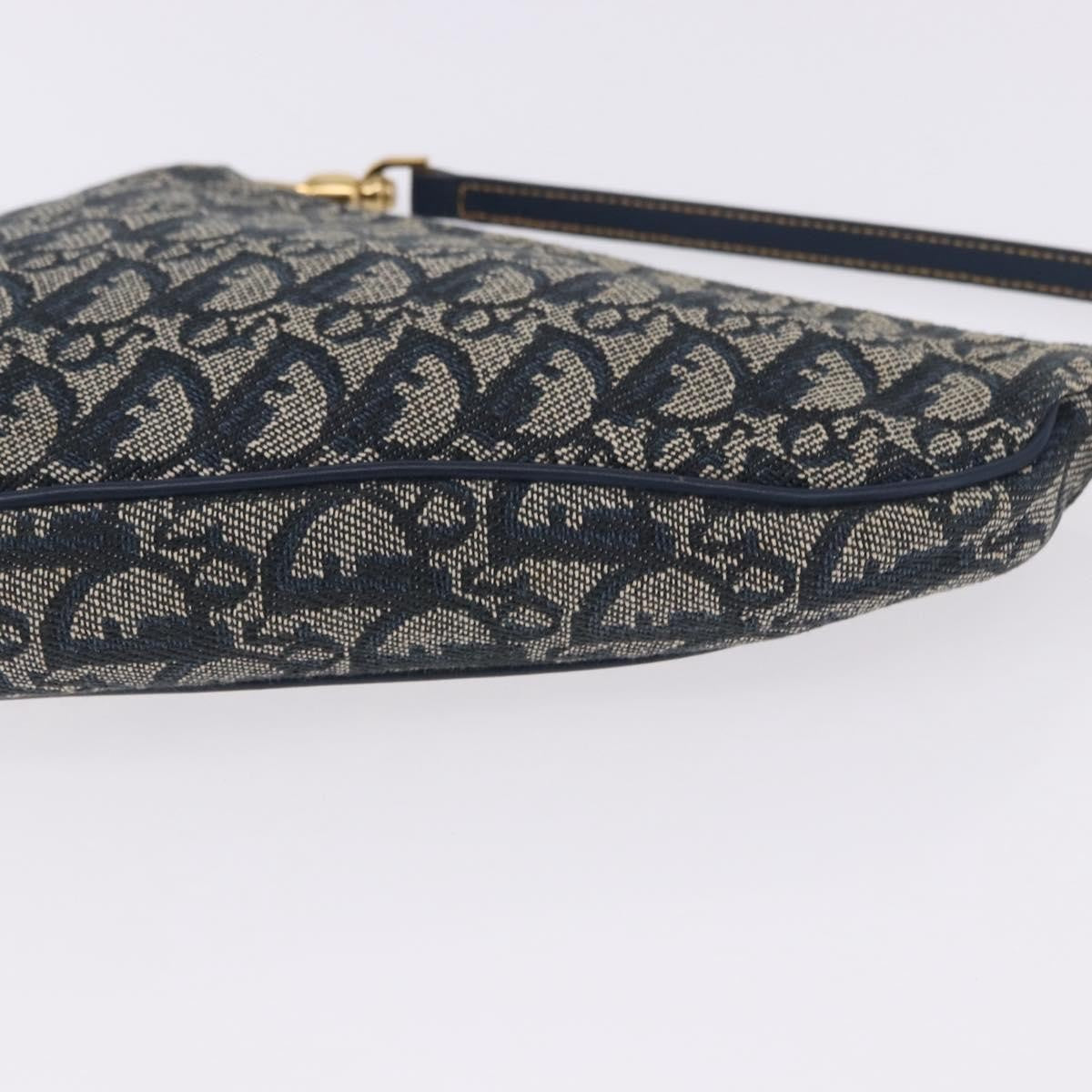 Christian Dior Vintage Saddle Bag Canvas, Navy, Canvas, Clutch