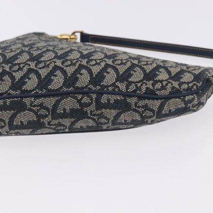 Christian Dior Vintage Saddle Bag Canvas, Navy, Canvas, Clutch