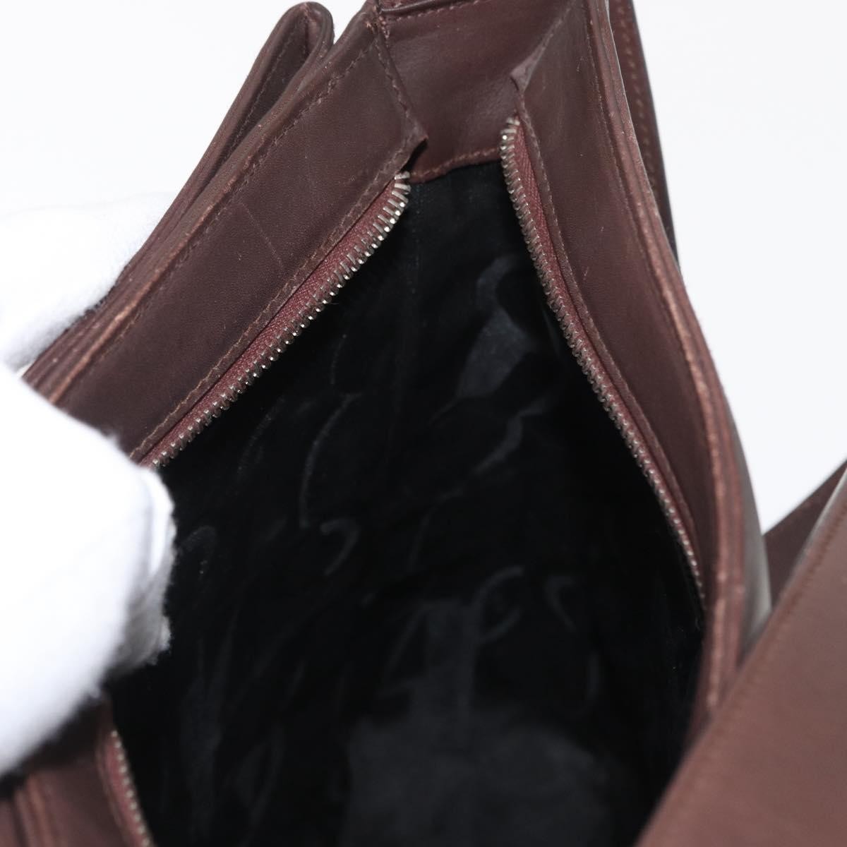 Salvatore Ferragamo Gancini Leather, Brown, Leather, Shoulder Bag