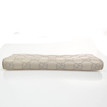 Gucci Interlocking G Zip Around Wallet (Outlet) Leather, Beige, Leather, Wallet