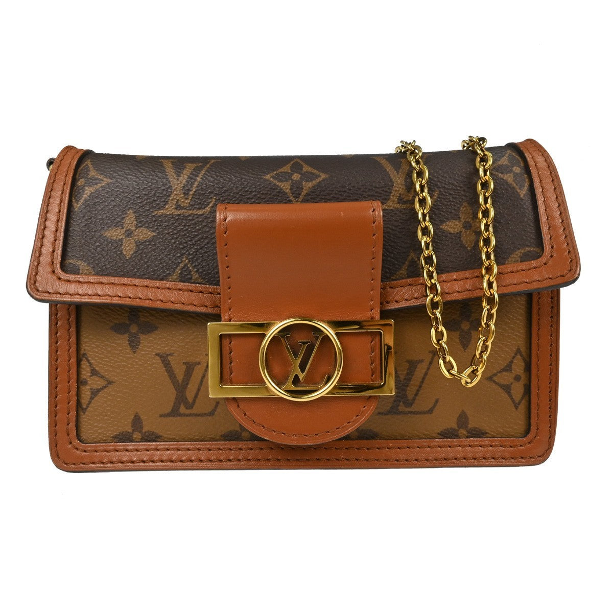 Louis Vuitton Dauphine Chain Reverse Monogram Canvas, Brown, Canvas, Shoulder Bag