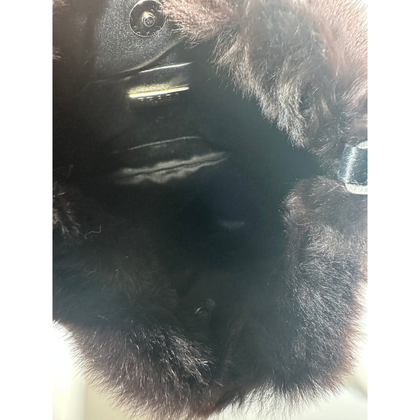 PRADA Kolinsky Fur Mini Bag Black