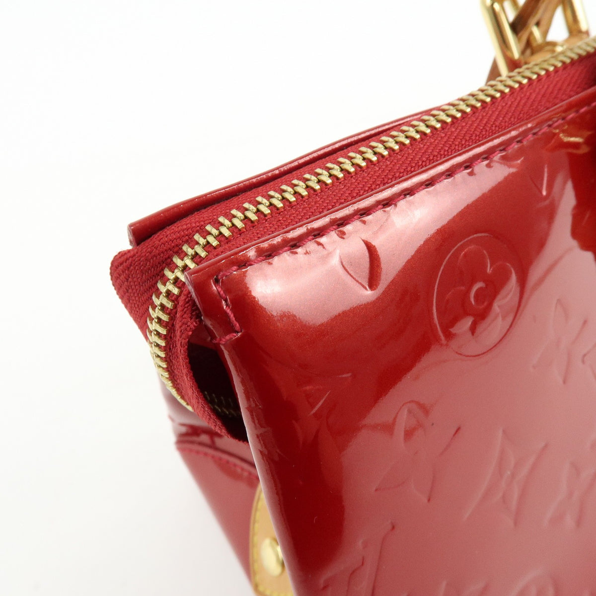 Louis Vuitton Rosewood Avenue Monogram Vernis, Red, Patent Leather, Handbag