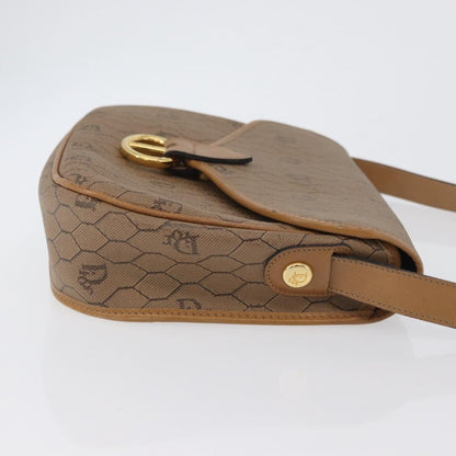 Christian Dior Vintage Honeycomb Canvas and Leather, Beige, Canvas, Shoulder Bag