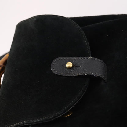 Gucci Vintage Bamboo Suede, Black, Suede, Backpack