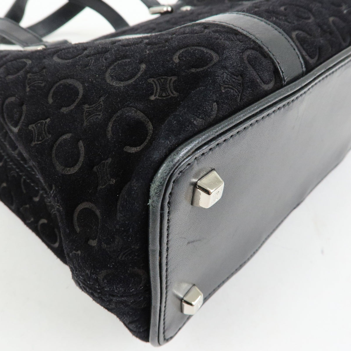 Celine C Macadam Tote PVC leather/ Macadam canvas, Black, Suede, Shoulder Bag
