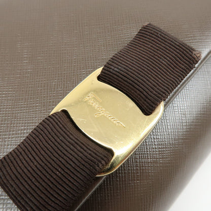 Salvatore Ferragamo Vara Bow Glitter, Brown, Leather, Crossbody Bag