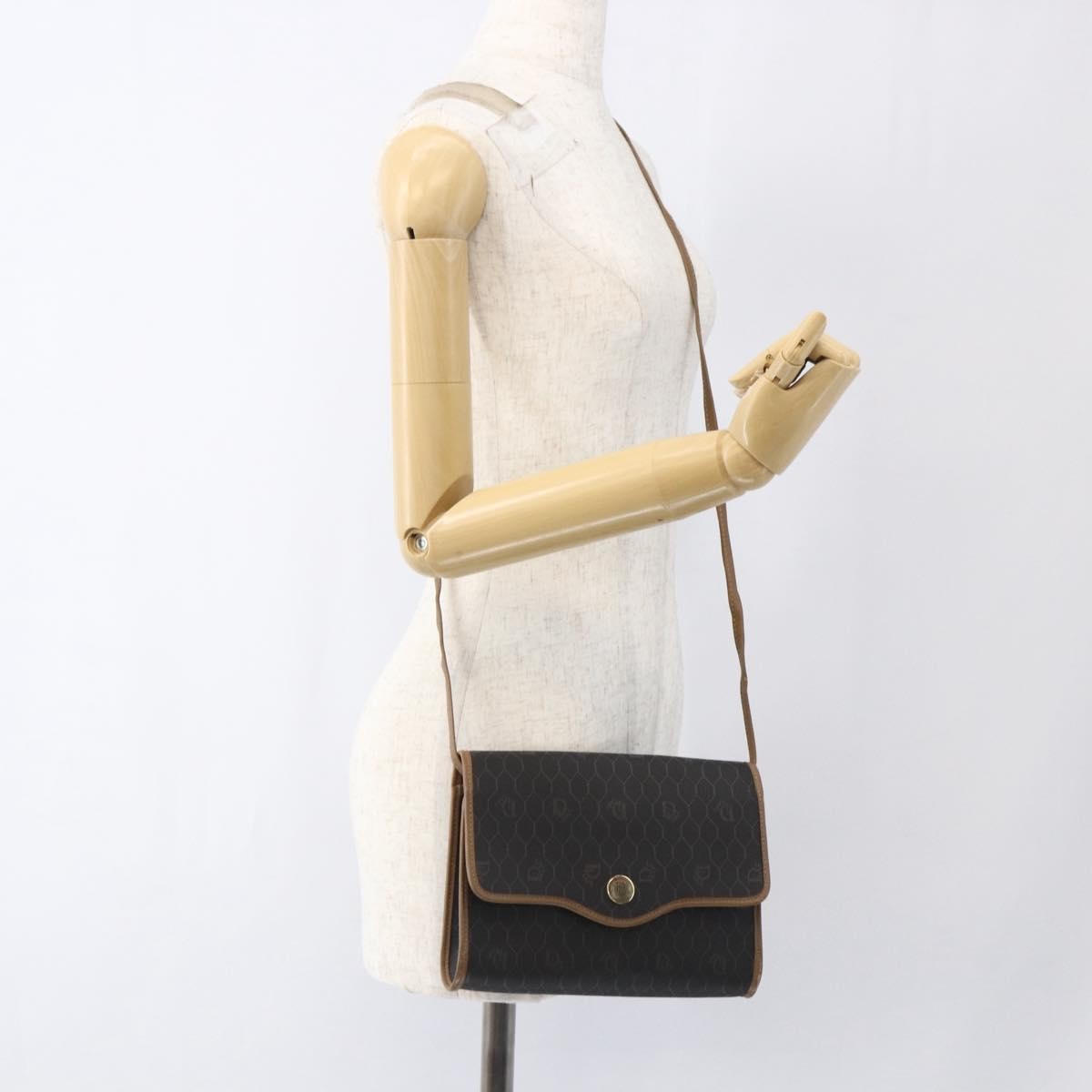 Christian Dior Vintage Honeycomb Flap Canvas and Leather, Black, Canvas, Shoulder Bag