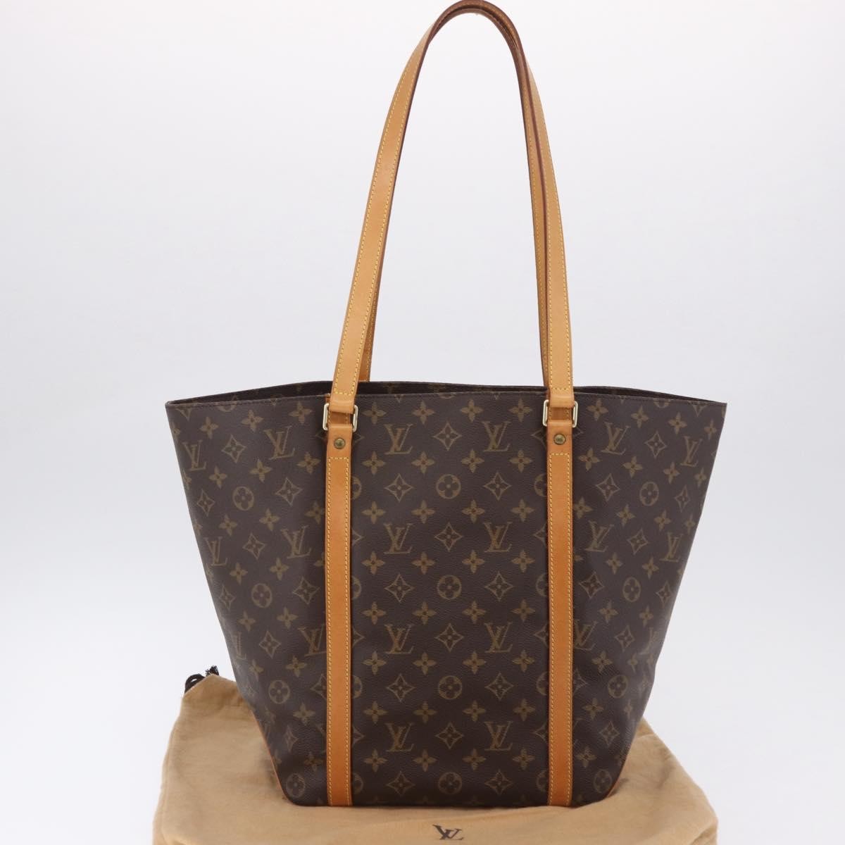 Louis Vuitton Shopping Sac Handbag Monogram, Brown, Canvas, Tote Bag