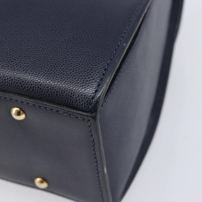 Celine Handbag Leather, Navy, Leather, Handbag