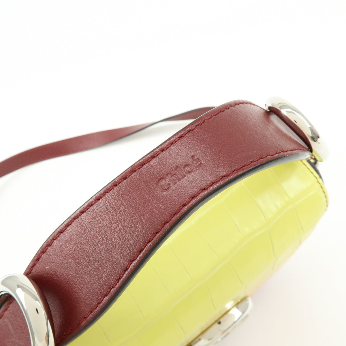 Chloe C Flap Crocodile Embossed Leather, Multicolour, Leather, Handbag