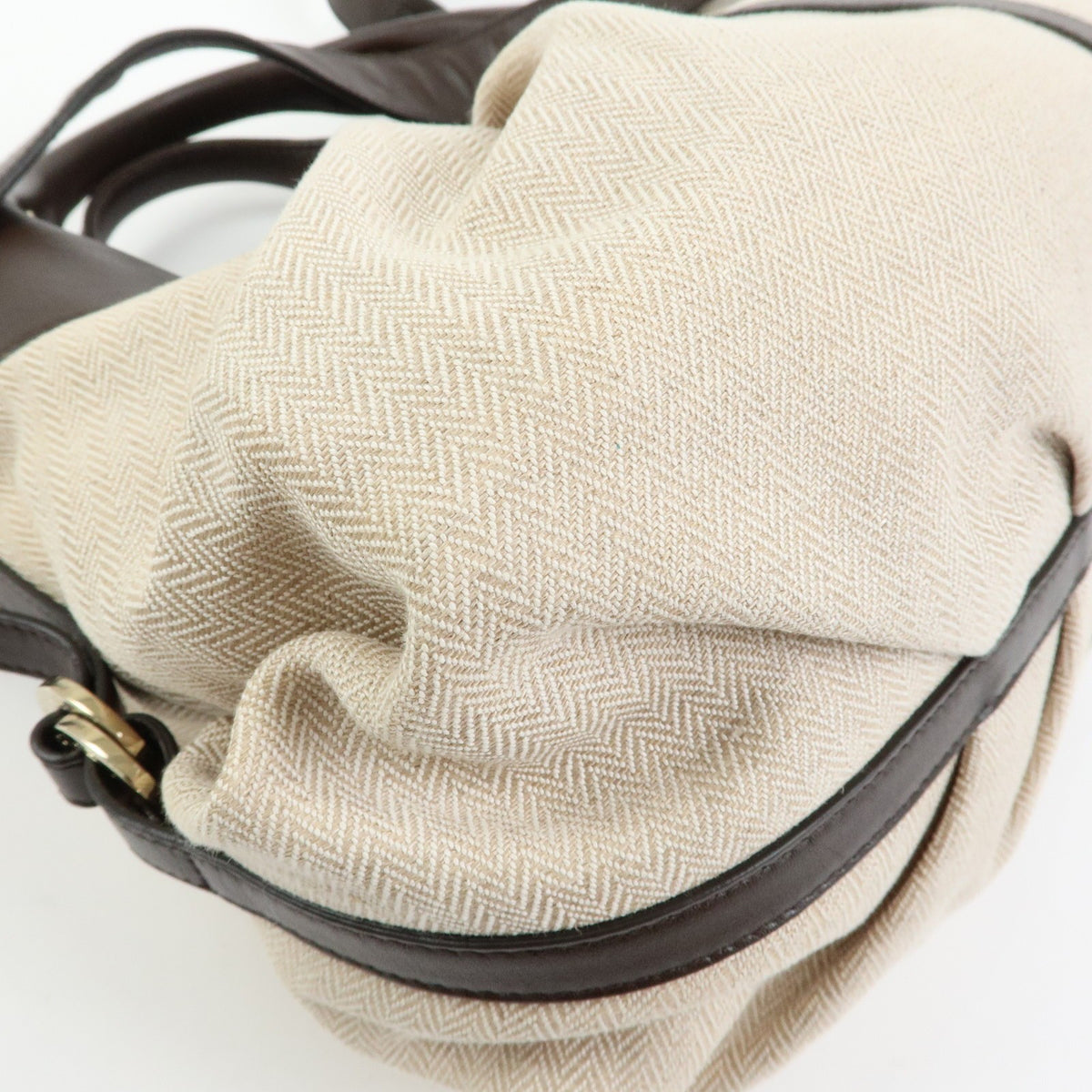 Bvlgari Chandra Hobo Canvas and Leather, Beige, Canvas, Shoulder Bag