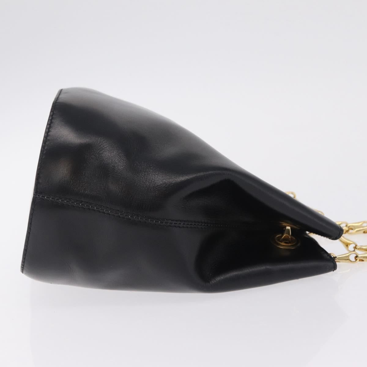 Celine Shoulder Leather, Black, Leather, Shoulder Bag