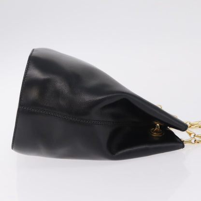 Celine Shoulder Leather, Black, Leather, Shoulder Bag