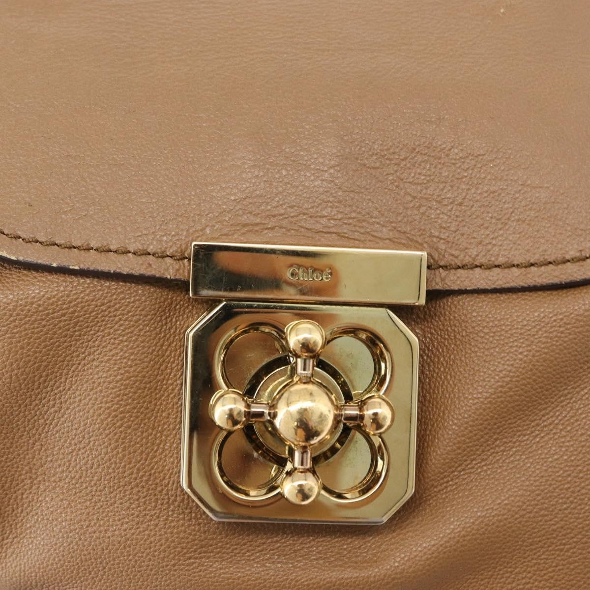 Chloe Elsie Convertible Satchel Leather, Brown, Leather, Handbag