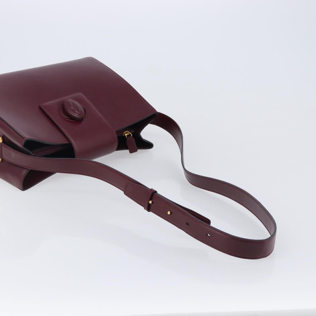 Cartier Must de cartier Leather, Burgundy, Leather, Shoulder Bag