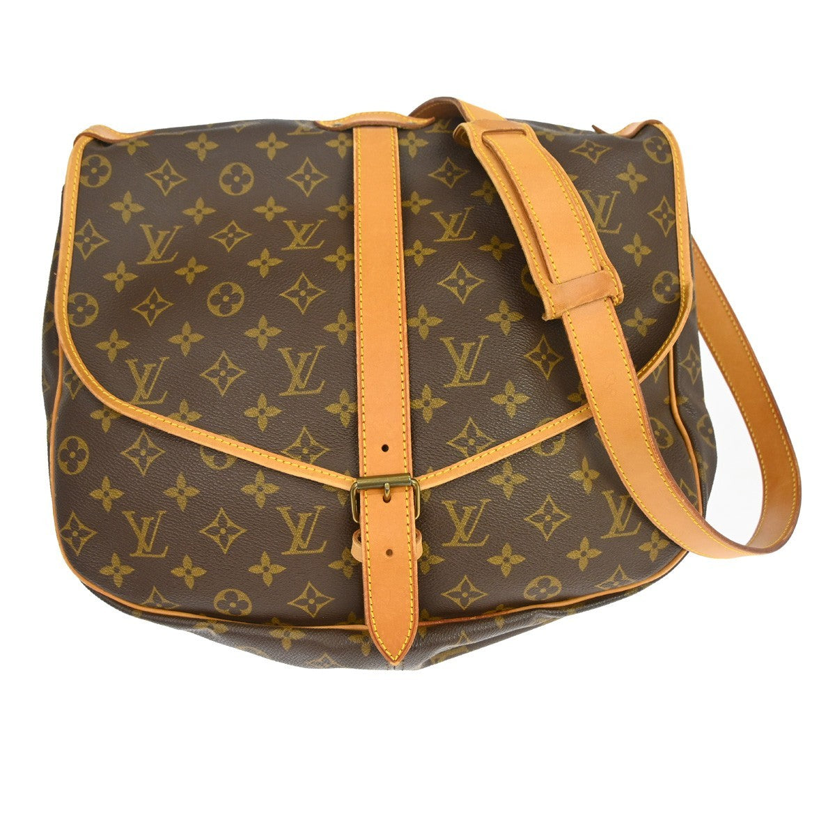 Louis Vuitton Saumur Monogram, Brown, Canvas, Shoulder Bag