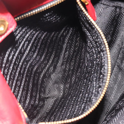 Prada Bow Tote Tessuto with Leather, Red, Nylon, Tote Bag