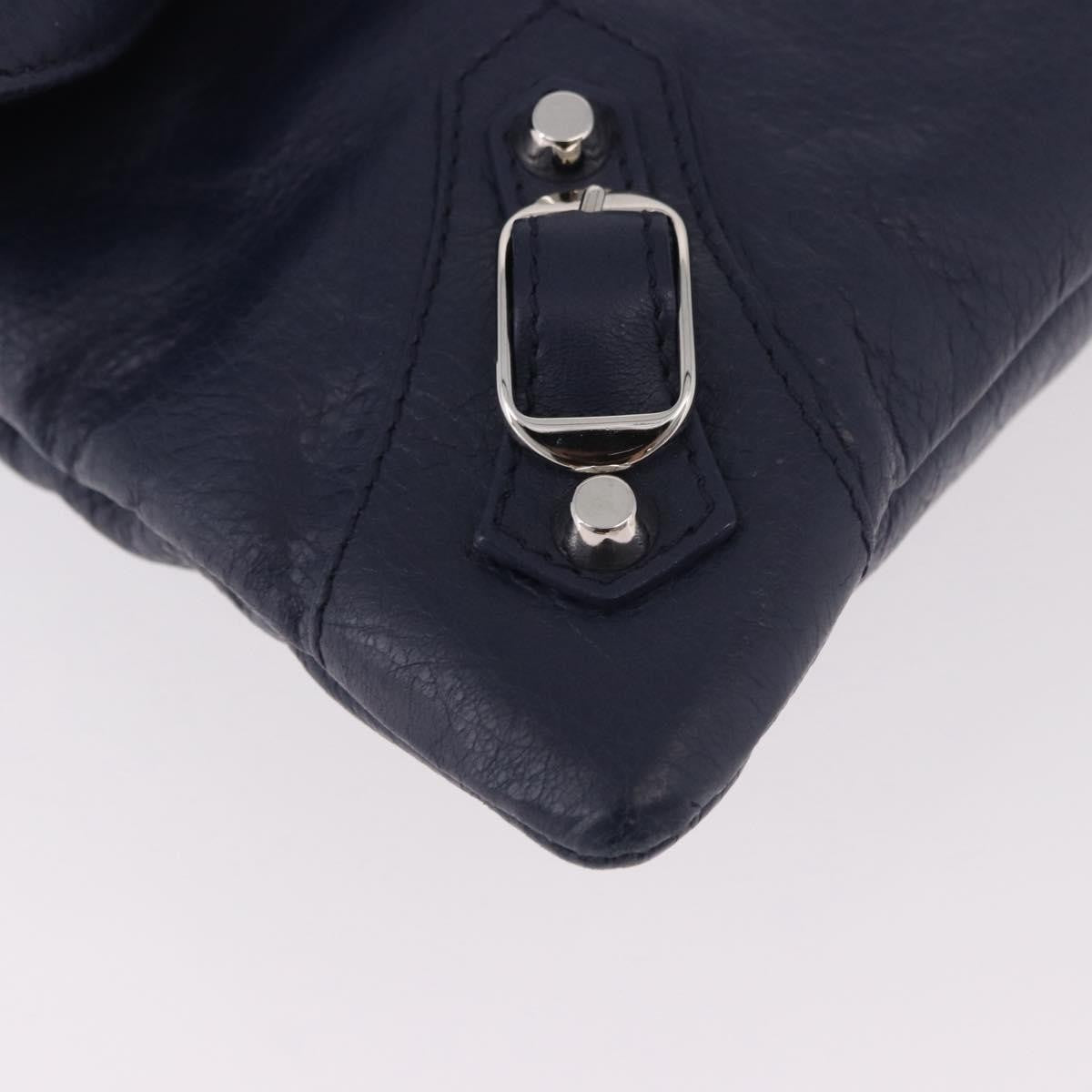 Balenciaga Classic Studs Envelope Strap Clutch Leather, Navy, Leather, Clutch