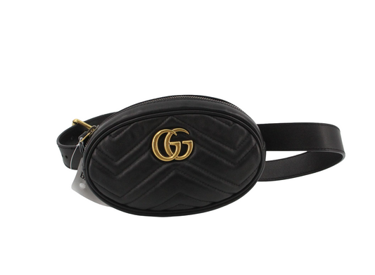 Gucci Marmont Bag Gucci Belt Bag Quilted, BLACK, LEATHER, Clutche & pouche