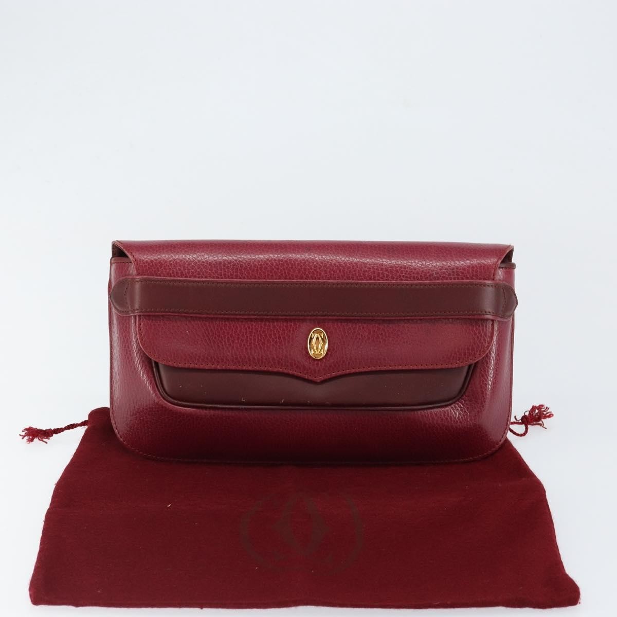 Cartier Must de Cartier Clutch Leather, Burgundy, Leather, Clutch