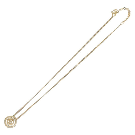 Christian Dior CD Cube Charms Pendant Metal with Crystals, Gold, Metal, Necklace