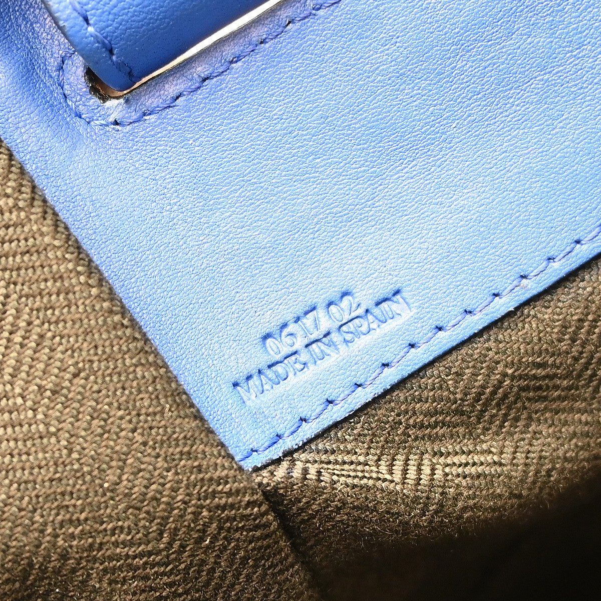 Loewe Hammock Leather, Blue, Leather, Handbag