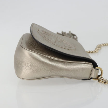 Gucci Soho Chain Leather, Silver, Leather, Shoulder Bag