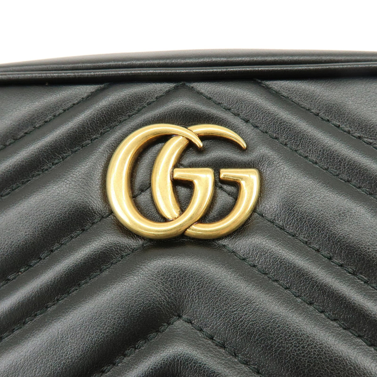 Gucci GG Marmont Matelasse Leather, Black, Leather, Shoulder Bag