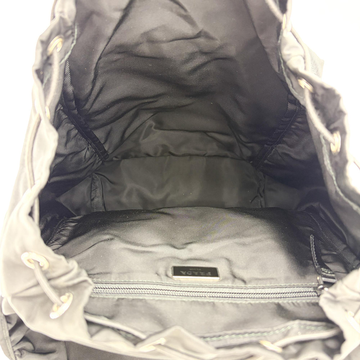 Prada Double Buckle Top Handle Tessuto, Black, Nylon, Backpack