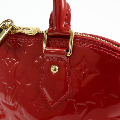 Louis Vuitton Alma Monogram Vernis, Red, Patent Leather, Handbag