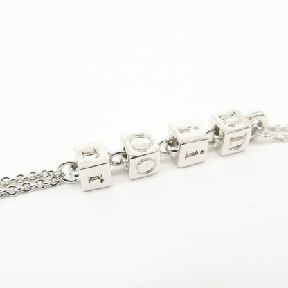 Christian Dior Logo Pendant Metal with Crystal, Silver, Metal, Necklace