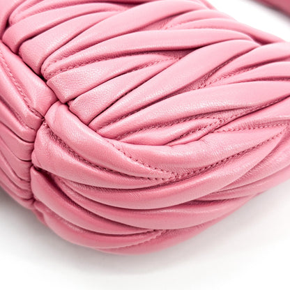 Miu Miu Wander Hobo Matelasse Satin, Pink, Leather, Shoulder Bag