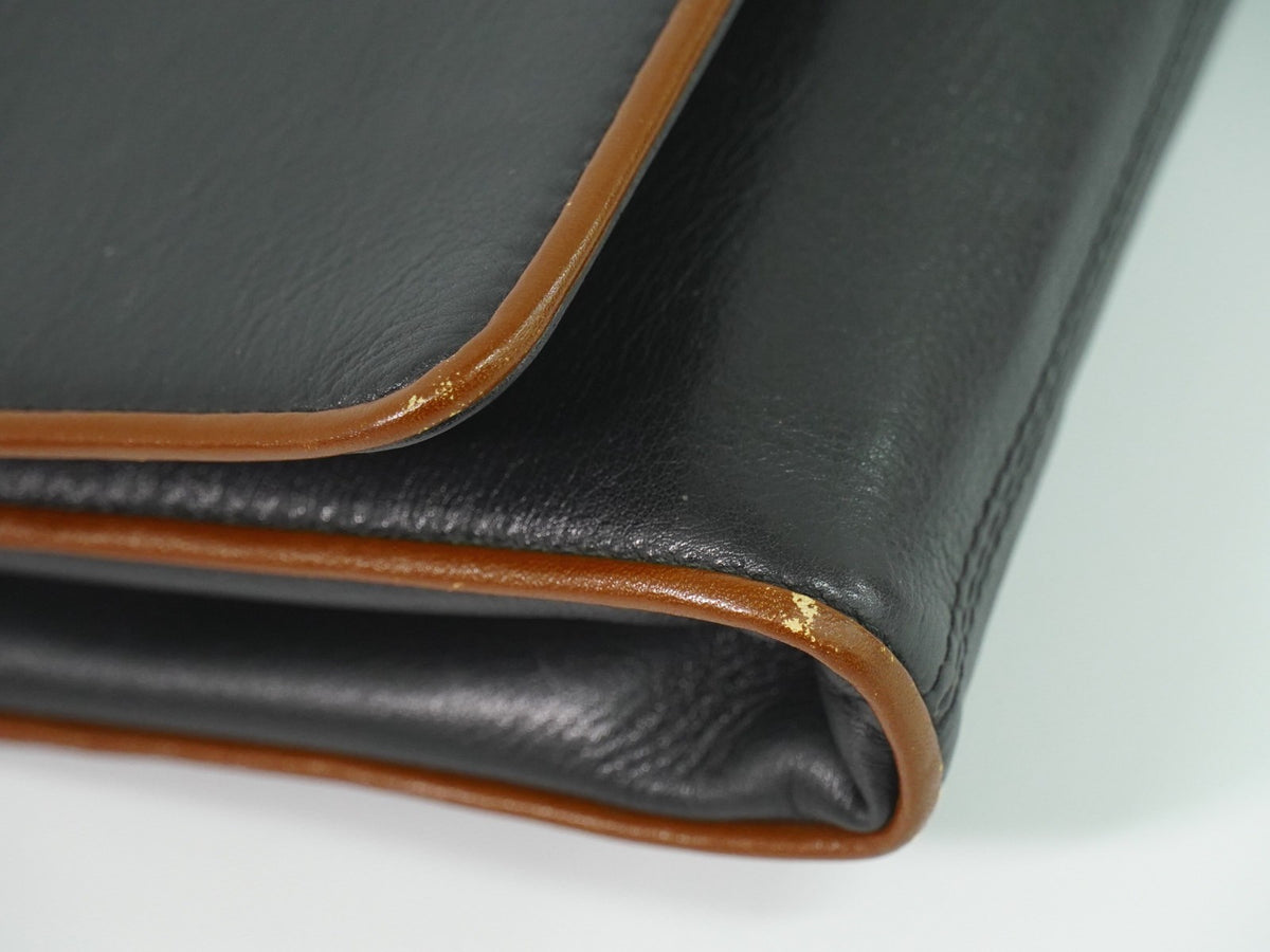 Celine Flap Shoulder Leather, Black, Leather, Shoulder Bag