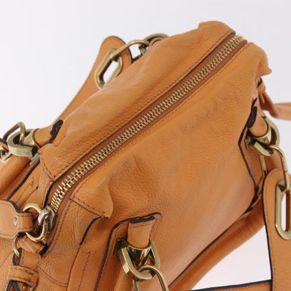 Chloe Paraty Top Handle Leather, Orange, Leather, Handbag