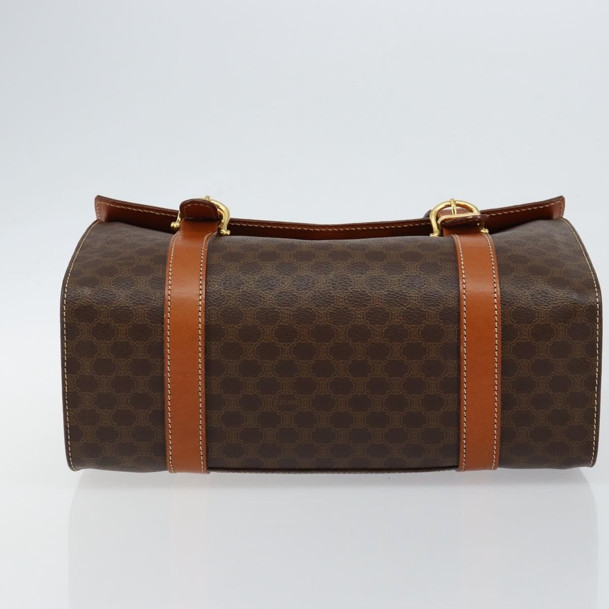 Celine Vintage Macadam Macadam, Brown, Canvas, Handbag
