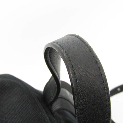 Bottega Veneta Drawstring Printed Canvas with Intrecciato Leather, Black, Canvas, Backpack