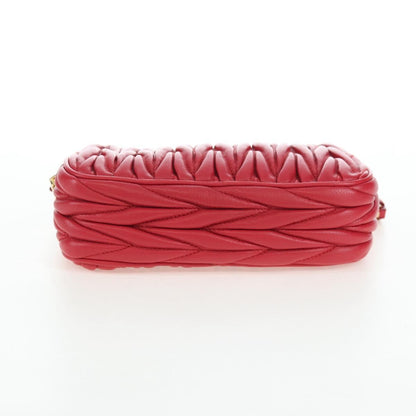 Miu Miu Tech Matelasse Leather, Red, Leather, Crossbody Bag