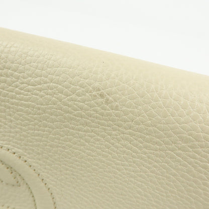 Gucci Soho Chain Leather, White, Leather, Crossbody Bag